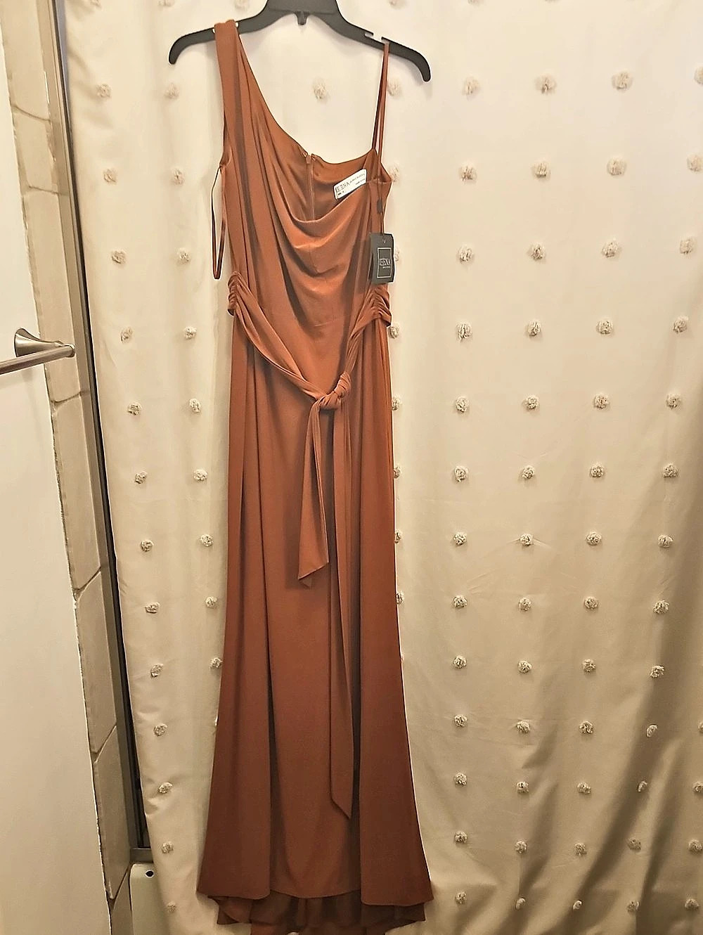 Brown Draped Maxi Dress
